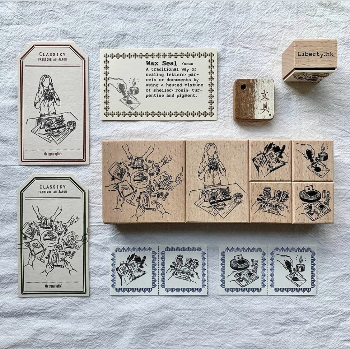 Some of the unique rubber stamps you can find at Cafe Analog